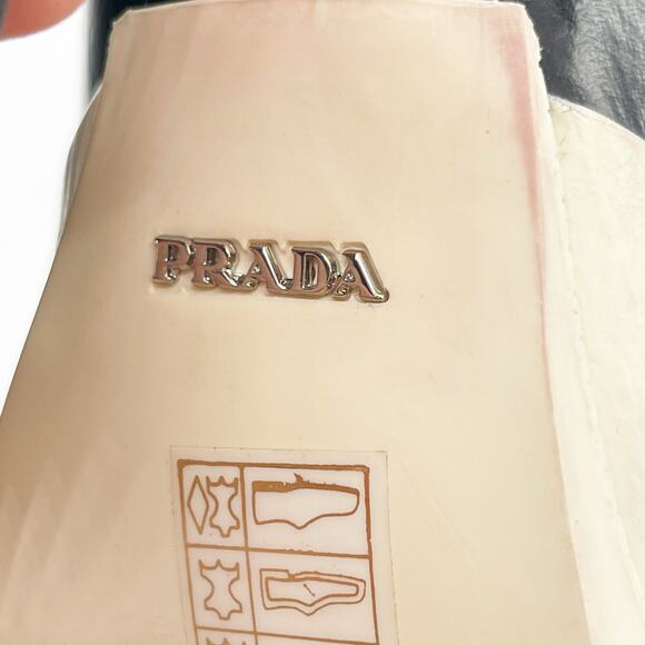 Prada Runway 2012 White & Black Rubber Cap Toe Mary Jane Platform Heels IT 36 - Picture 11 of 11